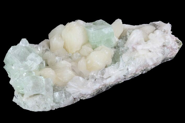 Zoned Apophyllite Crystals With Stilbite - India #91321